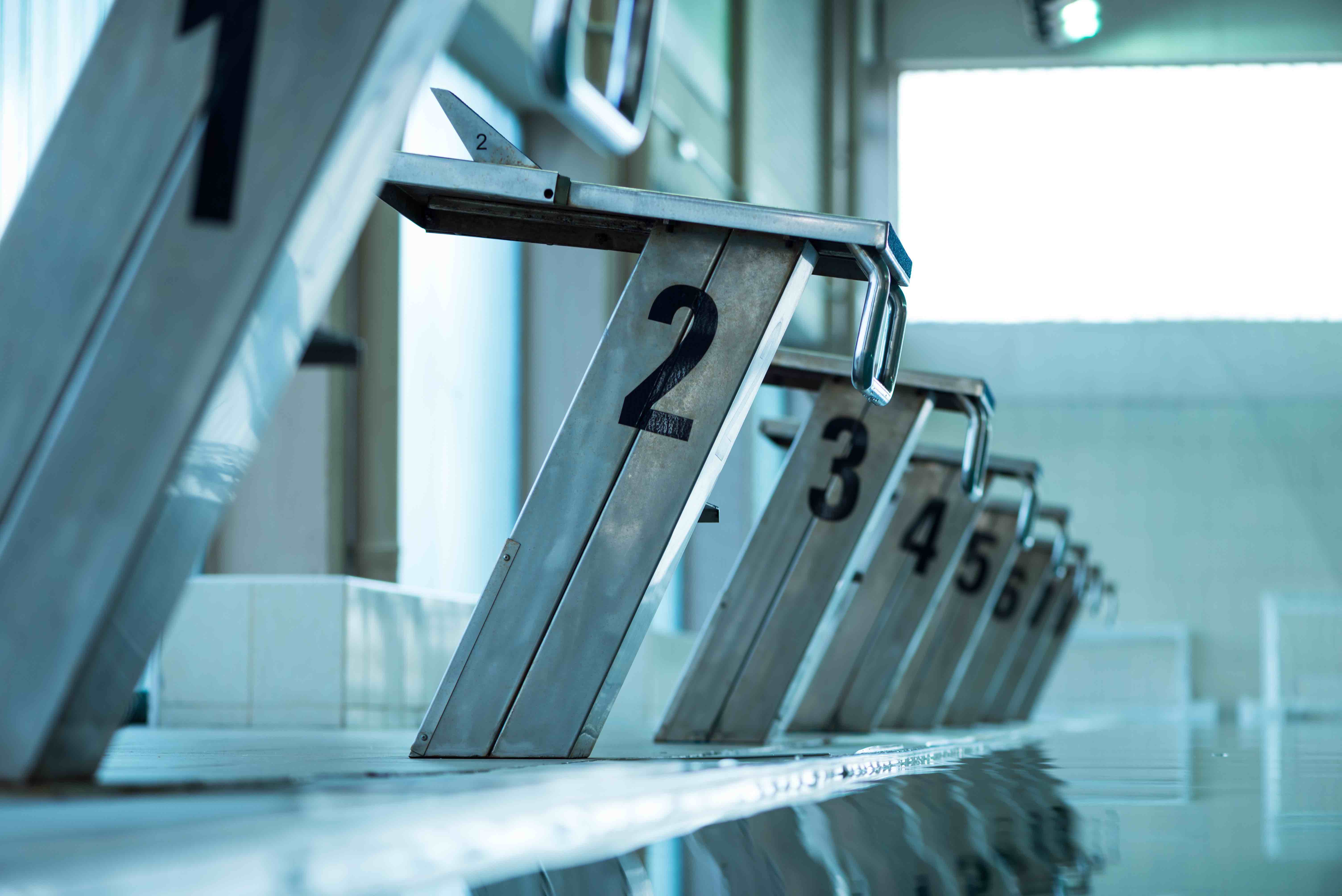 Starting blocks in a row